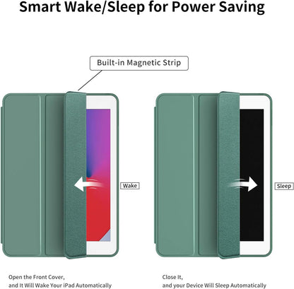 SMARTDEVIL Funda para iPad 10.2" 2020/2019 + Panzerglas, Dünn Leicht Stoßfeste Ständer Funda para iPad 8. Generación 2020/ Funda para iPad 7. Generación 2019 con Auto Schlaf/Wach - Verde