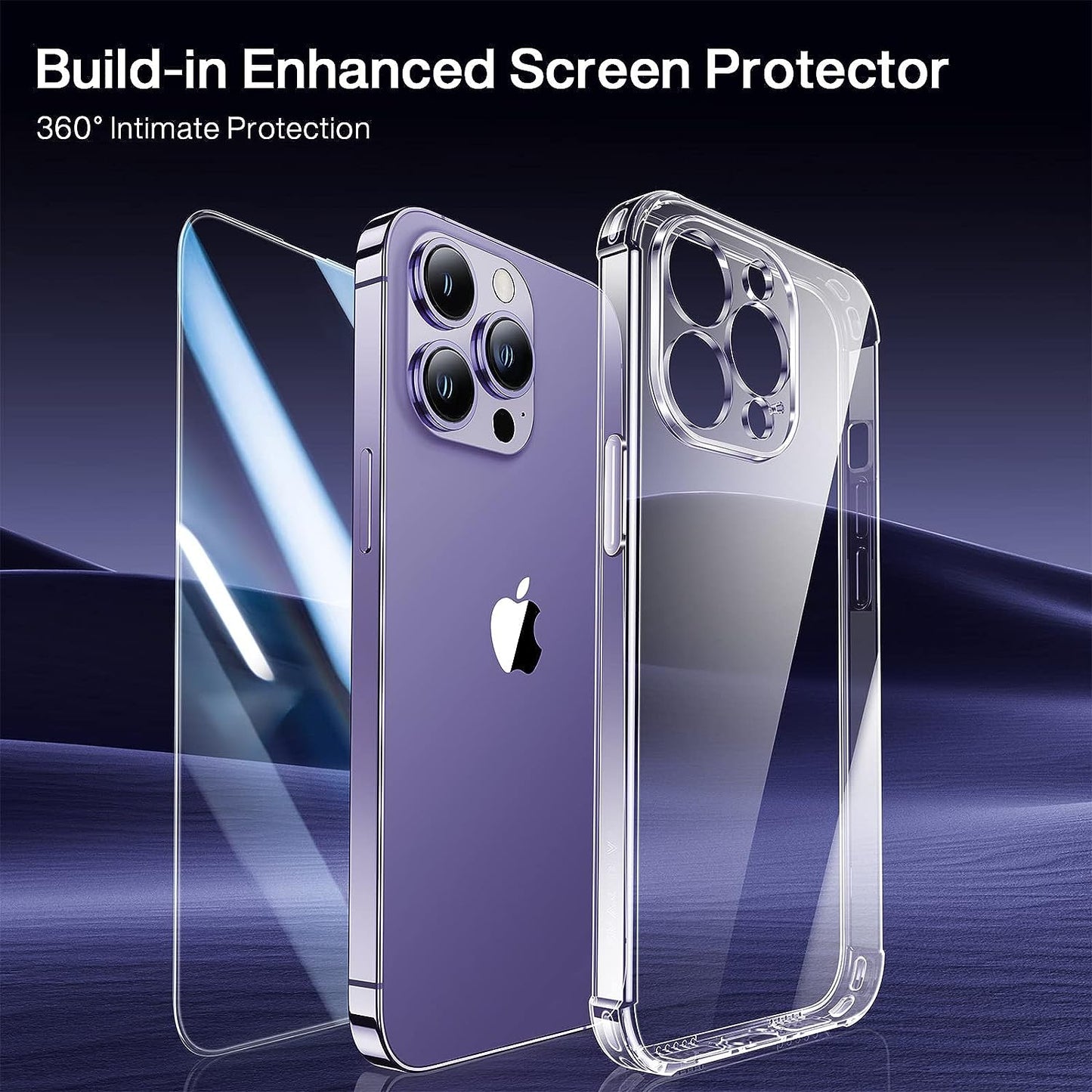 SmartDevil Nueva funda completa para iPhone 14 Pro Max, protección de cámara, funda delgada a prueba de golpes que no amarillea (HD transparente)