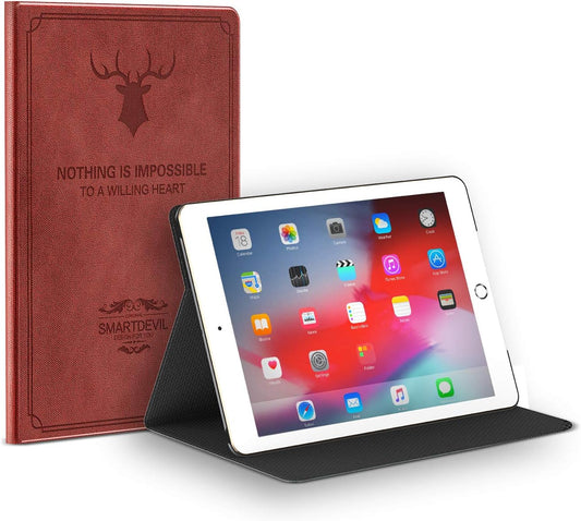 SmartDevil Hülle für iPad 5. Generation/Hülle für iPad 6. Generation, Dünn Leicht Hülle für iPad 9.7" 2017/2018 mit Auto Schlafen/Wachen, Schutzhülle für iPad 5 Gen/iPad 6 Gen mit Smart Cover Rot
