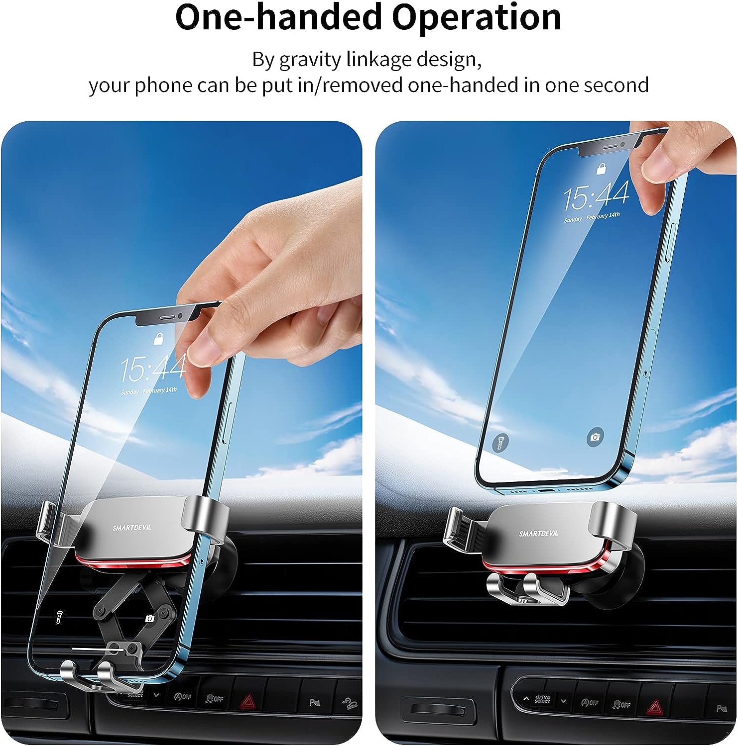 vokarala Motorhalterung KFZ Handyhalterung iPhone 15 14 13 Samsung Huawei  neuste Version, Smartphone Halterung Auto 4 in 1 Lüftung & Saugnapf  Handyhalter