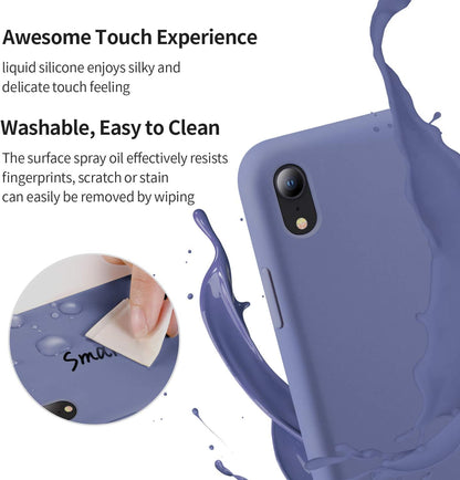 SMARTDEVIL iPhone XR Hülle Silikon [Freier Schutzfilm] Stoßfest Dünn Handyhülle Luxusausgabe Silikon iPhone XR Schutzhülle mit Soft Microfaser Tuch Futter Bumper Case Cover