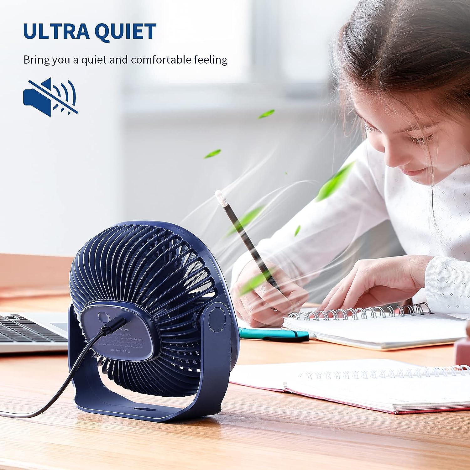 Quiet usb desk clearance fan