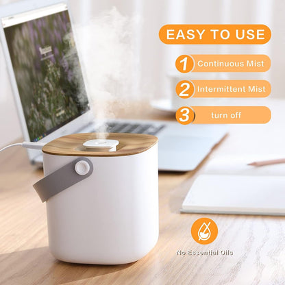 SmartDevil Small Humidifier, 600ml Portable Mini Humidifier for Plants, USB Personal Desk Humidifier for Bedroom, Office, Travel, Auto Shut-Off, Super Quiet, White
