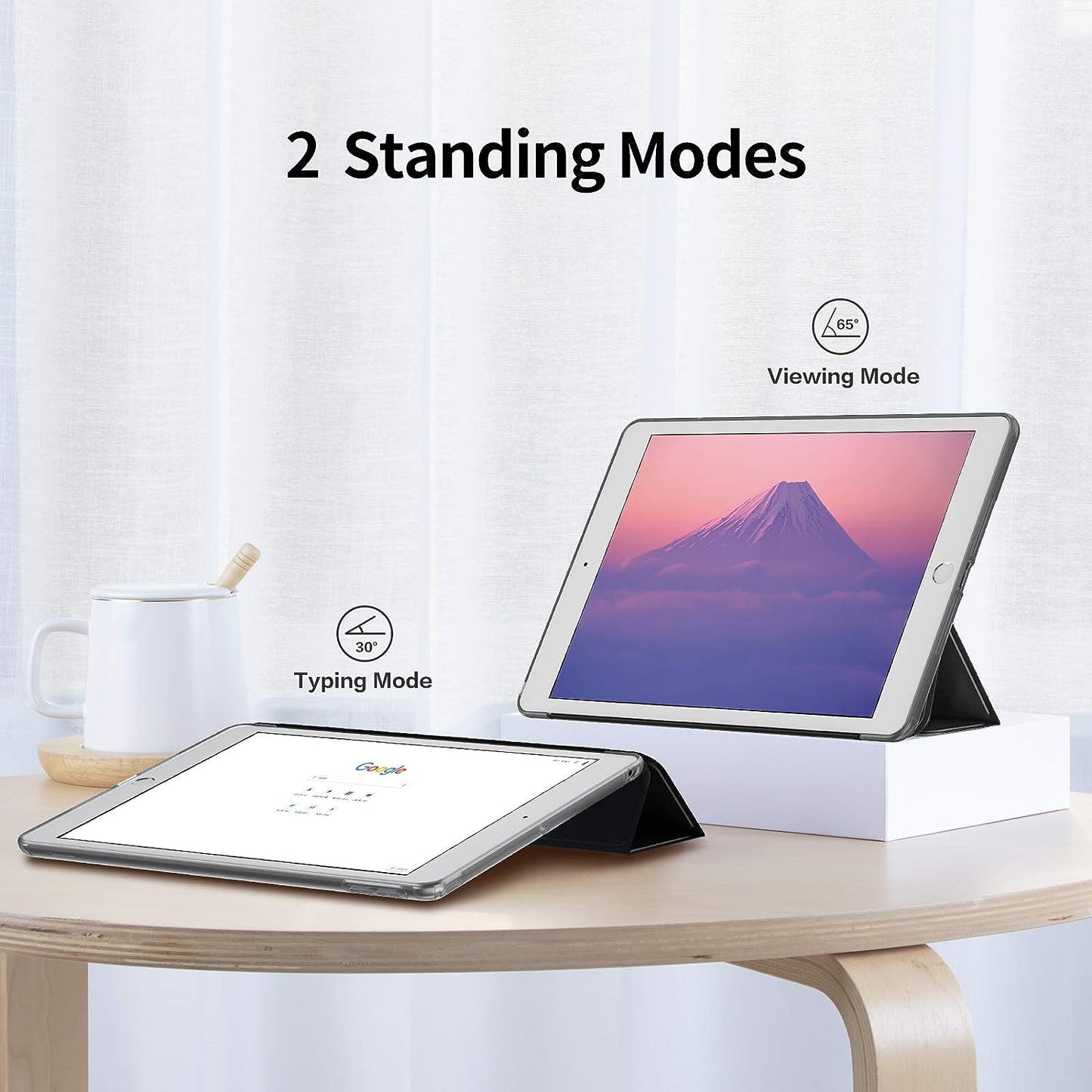 SMARTDEVIL Hülle Kompatibel mit iPad 7/8/9 (10,2 Zoll, Modell 2019/2020/2021, 7./8./9. Generation), Auto Wachen/Magnetisch/schlafen Schwarz