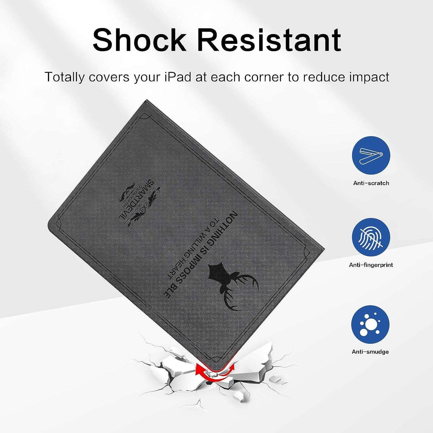 SmartDevil Coque pour iPad 9,7 Pouces 2017/2018 dans Style Rétro, Antichoc Coque pour iPad 6e Generation/Coque pour iPad 5e Generation avec Support Fonction et Veille/Réveil Auto, Etui pour iPad 6/5