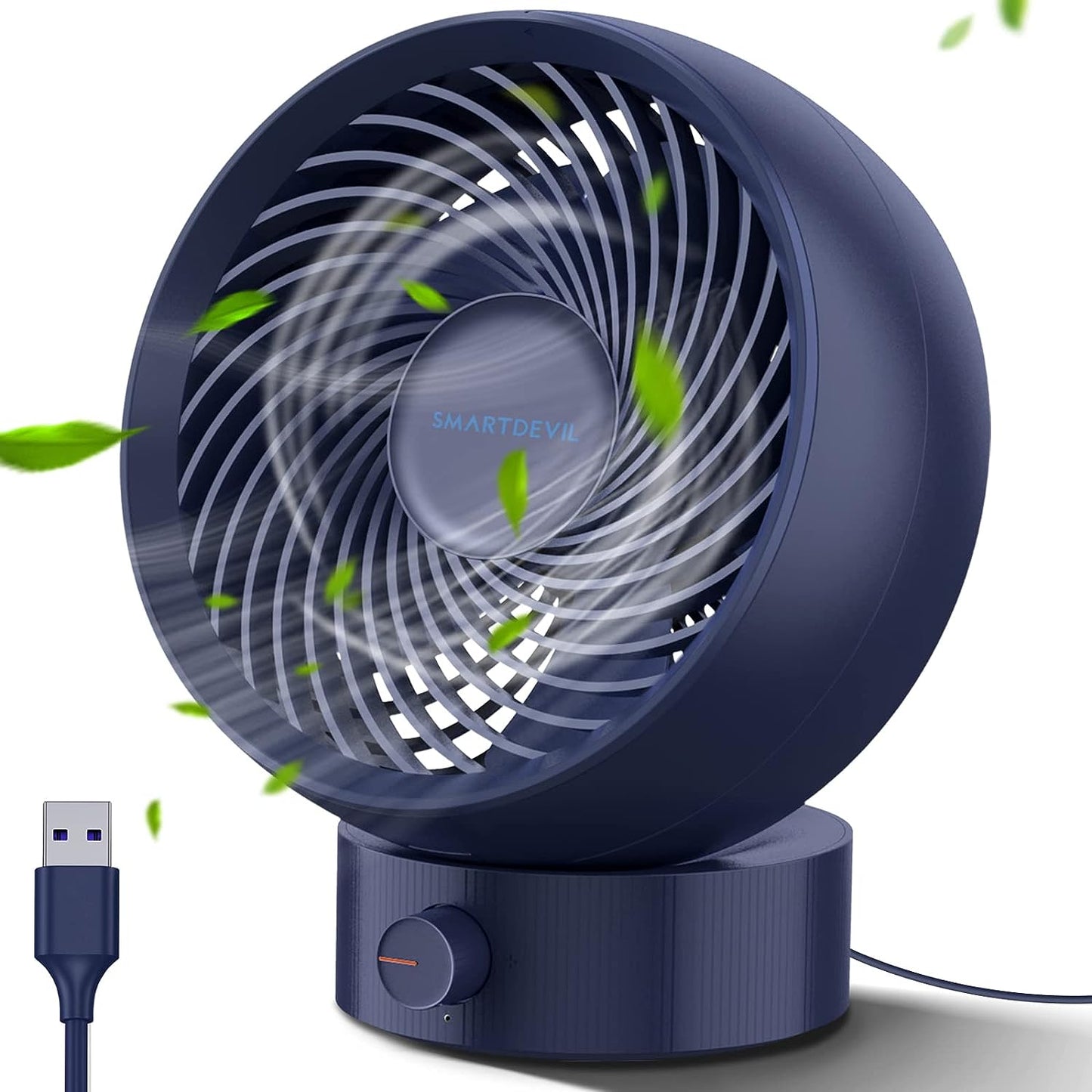 SmartDevil Neuer USB-Schreibtischventilator, kleiner persönlicher Desktop-Tischventilator mit starkem Wind, tragbarer Mini-Ventilator für den Heimbüro-Schlafzimmertisch und den Desktop (schwarz)