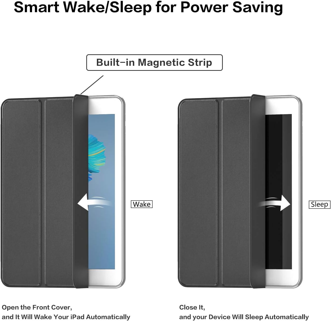 SMARTDEVIL Hülle Kompatibel mit iPad 7/8/9 (10,2 Zoll, Modell 2019/2020/2021, 7./8./9. Generation), Auto Wachen/Magnetisch/schlafen Schwarz