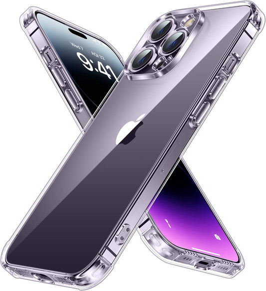 SmartDevil Neue vollständige Abdeckung für iPhone 14 Pro Max Hülle, Kameraschutz, vergilbungsfrei, stoßfest, dünne Hülle (HD klar)
