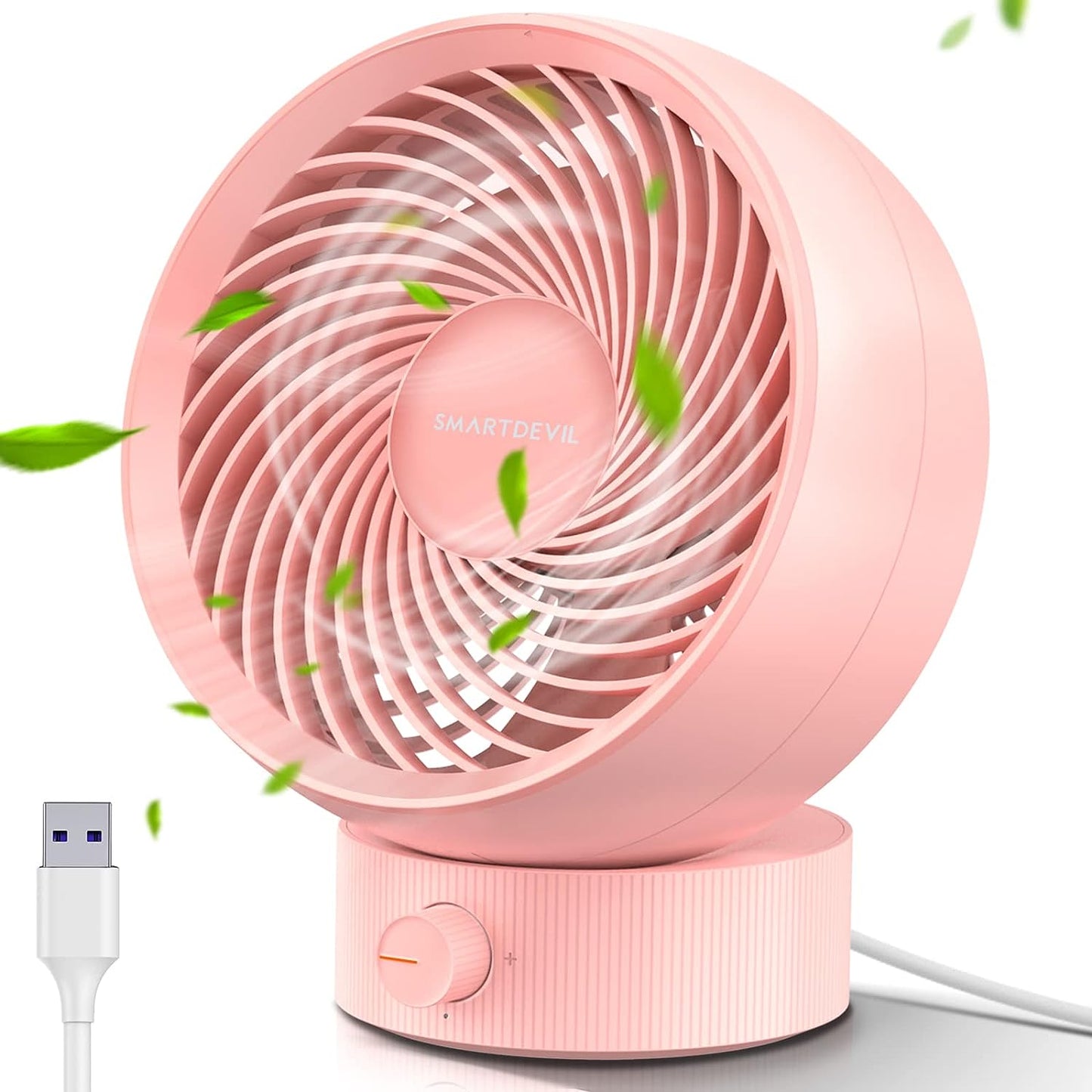 SmartDevil Neuer USB-Schreibtischventilator, kleiner persönlicher Desktop-Tischventilator mit starkem Wind, tragbarer Mini-Ventilator für den Heimbüro-Schlafzimmertisch und den Desktop (schwarz)