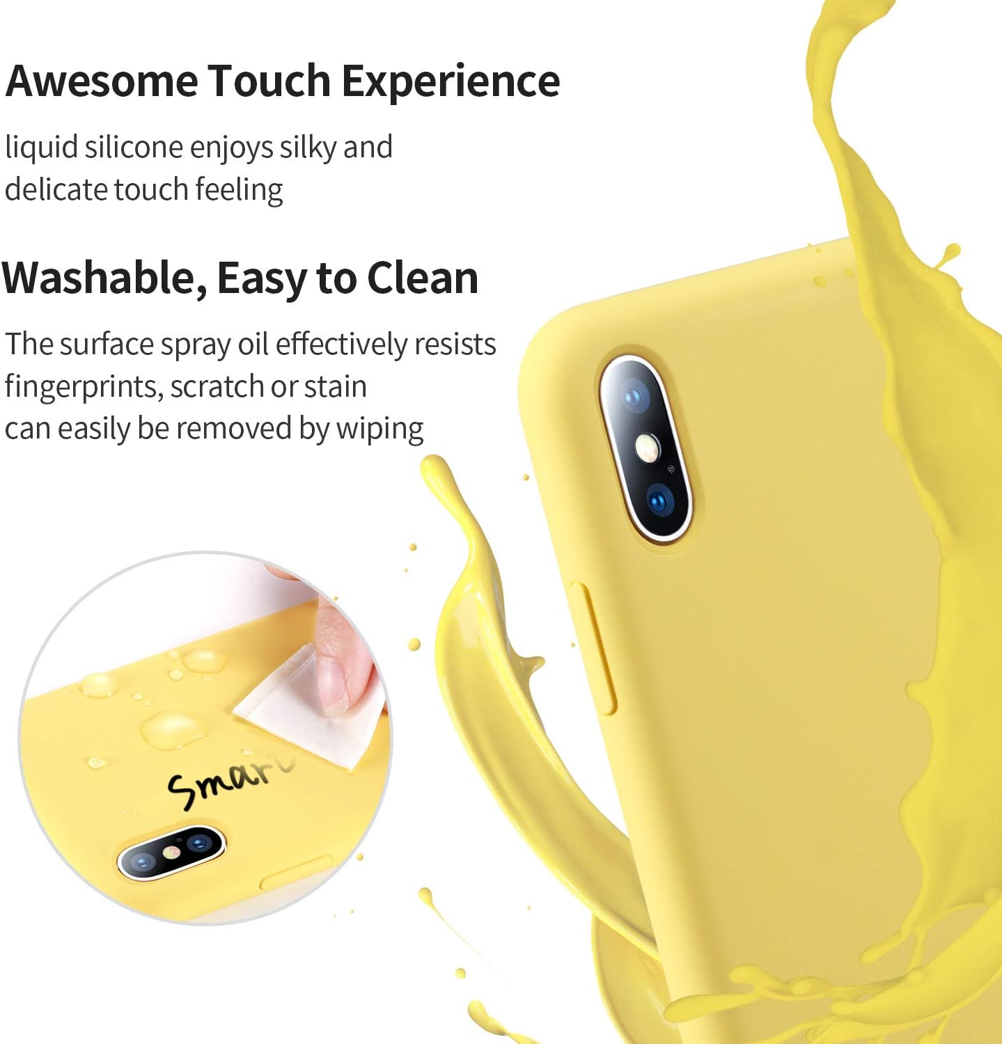 SMARTDEVIL iPhone XS MAX Funda de silicona [Freier Schutzfilm] Stoßfest Dünn Handyhülle Luxusausgabe Silikon iPhone XS MAX Funda con suave microfaser Tuch Futter Funda protectora