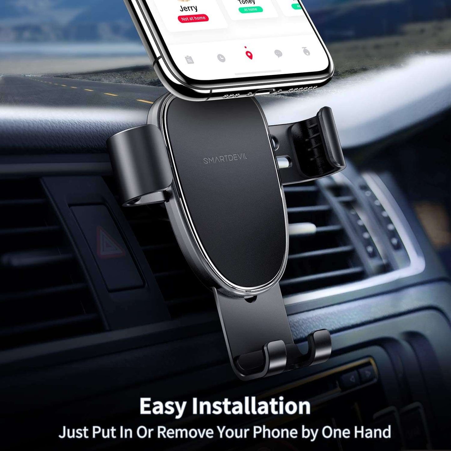 SmartDevil Car Phone Holder Air Vent Phone Holder Adjustable Car Cradle for Cellphones One-Handed Operation Compatible with iPhone and All Other Smartphone (Grey)