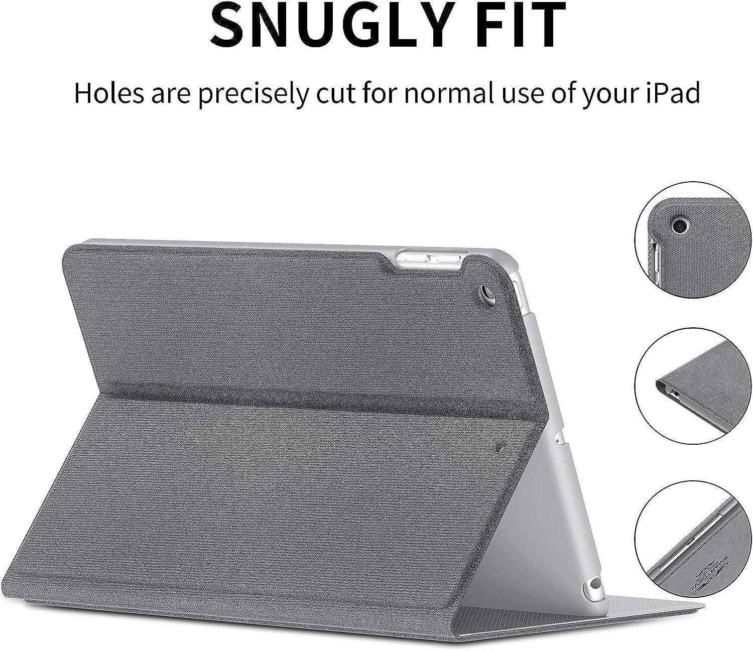 SmartDevil Case for iPad mini 3 / Case for iPad mini 2 / Case for iPad mini 1 in Retro Style, Shockproof Slim 7.9 Inch Case for iPad mini 3 2 1 with Auto Sleep/Wake and Stand Function - Grey