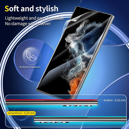 SMARTDEVIL [3+3] Protecteur écran Compatible avec Samsung Galaxy S22 Ultra 5G Compatible avec les Empreintes Digitales, Auto Repair Bubble Screen Protector, Mise à Niveau du Matériau TPU