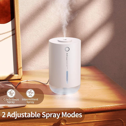SMARTDEVIL Humidifiers 500ml for Bedroom, Small Desk Humidifier, USB Personal Desktop Humidifier for Bedroom, Office, Travel, Plants, Auto Shut-Off, 2 Mist Modes, Super Quiet, White