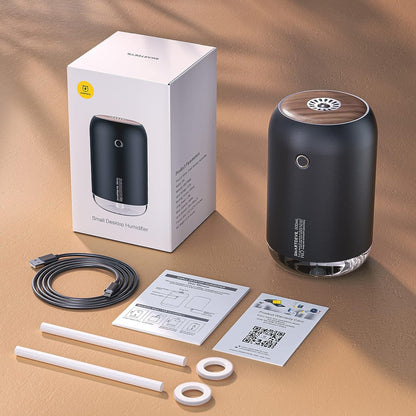SMARTDEVIL Humidifiers 500ml for Bedroom, Small Desk Humidifier, USB Personal Desktop Humidifier for Bedroom, Office, Travel, Plants, Auto Shut-Off, 2 Mist Modes, Super Quiet, Black