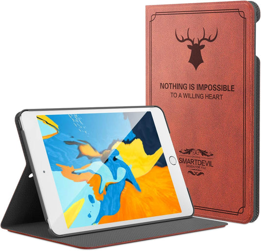 SmartDevil Retro-Stil Hülle für iPad Mini 5 2019/ Hülle für iPad Mini 4 2015, 7.9" Stoßfeste Hülle für iPad Mini 5./4. Generation mit Auto Wachen/Schlafen, Weich Case für iPad Mini 5/4, Rot