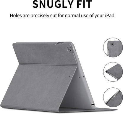 SmartDevil Retro-Stil Hülle für iPad 8. Generation 2020/ Hülle für iPad 7. Generation 2019 mit Auto Schlaf/Wach, Dünn Leichte Ständer Hülle für iPad 10.2 2020/2019, Smart Case für iPad 10,2 - Grau