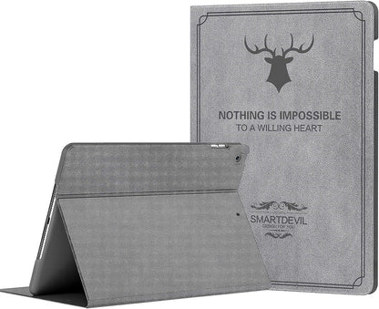 SmartDevil Custodia for iPad 8 Generazione 2020/ Custodia per iPad 7 Generazione 2019 con Funzione Sveglia/Sonno Auto e Supporto, Sottile e Leggero Custodia iPad 10.2 con Traslucida TPU Cover Grigio