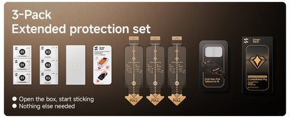 Ultra-Klarer Displayschutz für iPhone 11-17 Serie mit OnePress Installation + Kamera-Objektivschutz (3er-Pack)