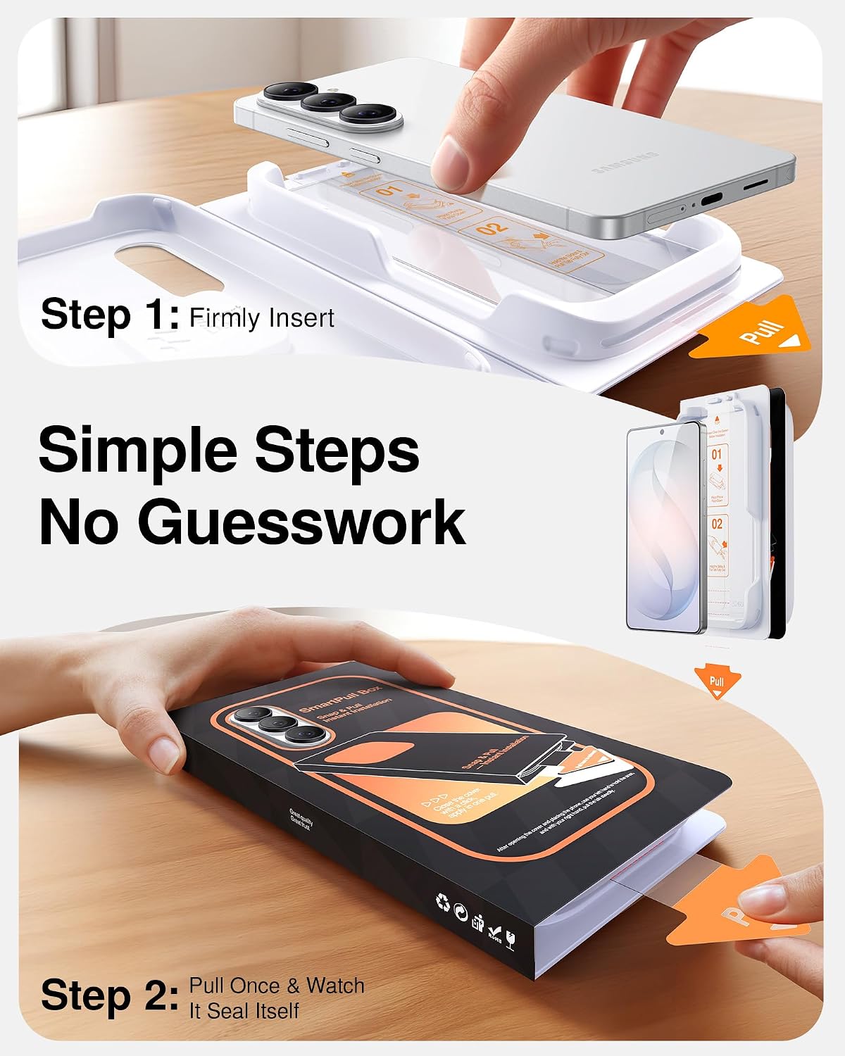 Ultra-Clear Screen Protector for Samsung Galaxy S24-S26 Ultra Series with SmartPull Box Install (3 Pack)