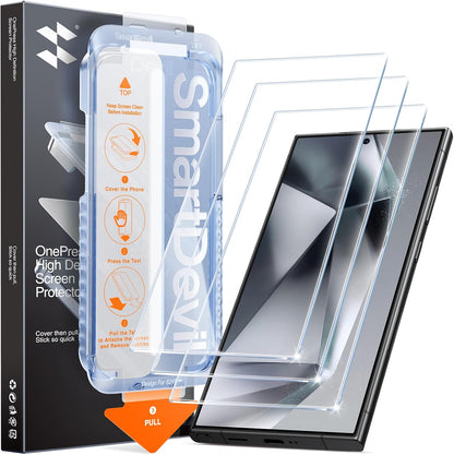 Ultra-Clear Screen Protector for Samsung Galaxy S24-S26 Ultra Series with SmartPull Box Install (3 Pack)